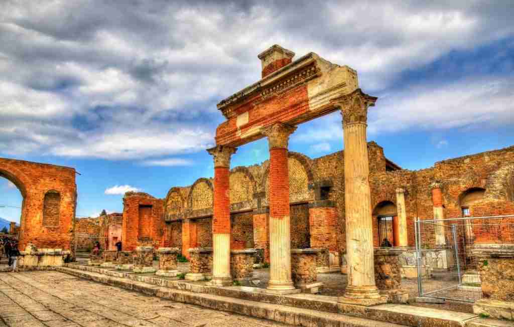 Ancient ruins forum pompeii italy